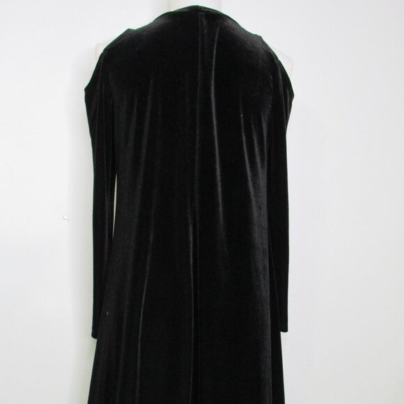 The Vanity Room Black Velvet Cold Shoulder Dress S - Picture 5 of 11